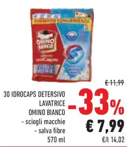 Conad Superstore 30 idrocaps detersivo lavatrice OMINO BIANCO offerta