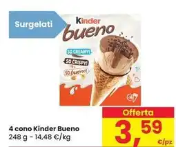 Eurospar 4 cono Kinder Bueno offerta