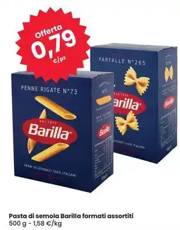 Eurospar Pasta di semola Barilla formati assortiti offerta