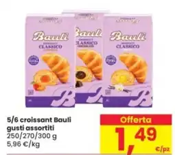 Eurospar 5/6 croissant Bauli gusti assortiti offerta