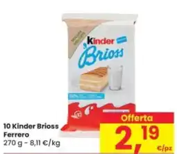 Eurospar 10 Kinder Brioss Ferrero offerta