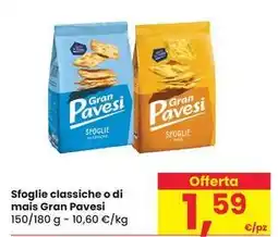 Eurospar Sfoglie classiche o di mais Gran Pavesi offerta