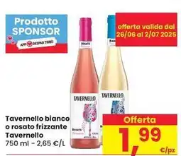 Eurospar Tavernello bianco o rosato frizzante Tavernello offerta