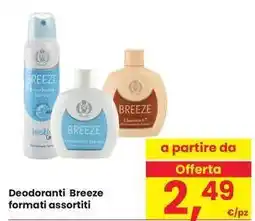 Eurospar Deodoranti Breeze formati assortiti offerta
