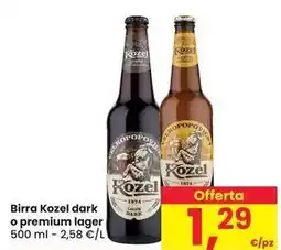 Eurospar Birra Kozel dark o premium lager offerta