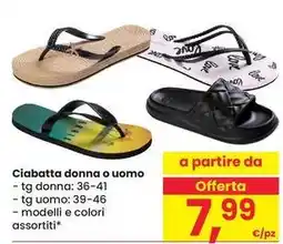 Eurospar Ciabatta donna o uomo offerta
