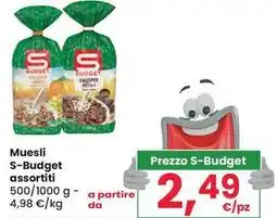 Eurospar Muesli S-Budget assortiti offerta