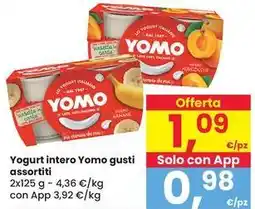 Eurospar Yogurt intero Yomo gusti assortiti offerta