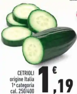Conad Cetrioli origine italia 1 categoria cal. offerta