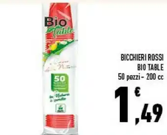 Bio table bicchieri rossi