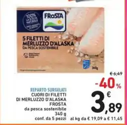 Spazio Conad Cuori di filetti di merluzzo d'alaska FROSTA da pesca sostenibile offerta
