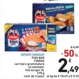 Spazio Conad Fish bar Findus vari tipi e grammature fish burger XL offerta