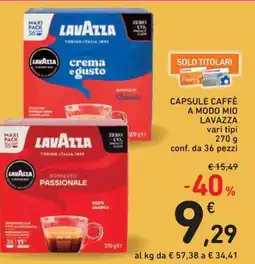 Spazio Conad Capsule caffè a modo mio lavazza vari tipi offerta