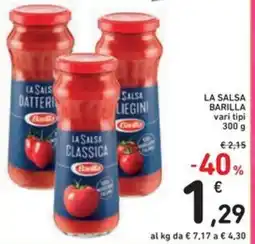 Spazio Conad La salsa barilla vari tipi offerta