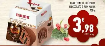 Conad Panettone il golosone cioccolato e rum offerta