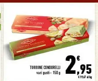 Conad Condorelli - torrone morbido mandorle e pistacchi 150 g(ml) offerta