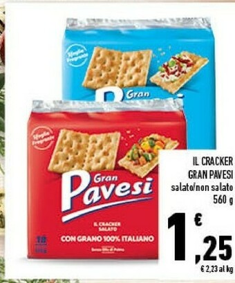 Conad Gran i cracker salati senza granelli di sale in superficie 560 g(ml) offerta