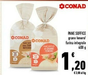 Conad Conad - il pane soffice di grano tenero 400 g(ml) offerta