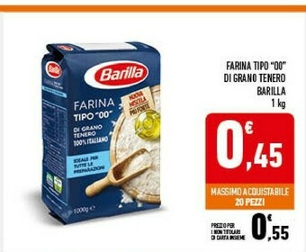 Conad Farina di grano tenero tipo 00 1000 g(ml) offerta