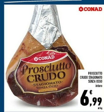 Conad Conad prosciutto crudo stagionato senza osso offerta