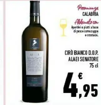 Conad Senatore vini alaei bio vino 0,75 l varietale bianco 2018 offerta