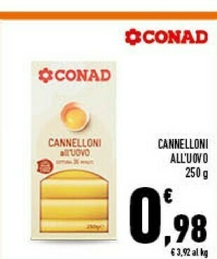 Conad Conad - cannelloni all'uovo 250 g offerta