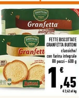 Conad Granfetta con farina integrale 600 g(ml) offerta