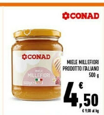 Conad Conad - miele millefiori 500 g(ml) offerta