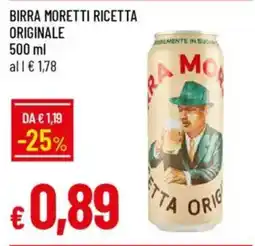 Galassia Birra moretti ricetta originale offerta