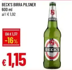 Galassia Beck's birra pilsner offerta