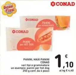 Spazio Conad Panini, maxi panini CONAD vari tipi e grammature offerta