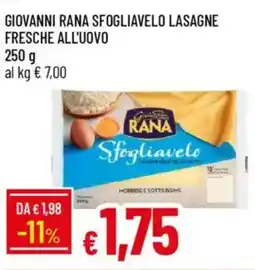 Galassia Giovanni rana sfogliavelo lasagne fresche all'uovo offerta