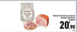 Conad Prosciutto Cotto di Alta Qualità Nazionale Oro Antico Ferrarini offerta