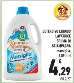 Conad Detersivo Liquido Lavatrice Spuma di Sciampagna offerta
