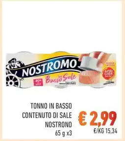 Conad TONNO IN BASSO CONTENUTO DI SALE NOSTROMO offerta
