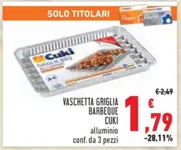 Conad VASCHETTA GRIGLIA BARBEQUE CUKI offerta