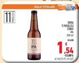 Conad BIRRA 11 PARALLELI CONAD IPA offerta