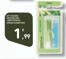 Conad KIT VIAGGIO SPAZZOLINO + DENTIFRICIO CONAD ESSENTIAE offerta