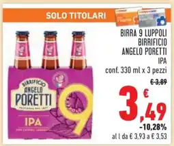Conad BIRRA 9 LUPPOLI BIRRIFICIO ANGELO PORETTI IPA offerta