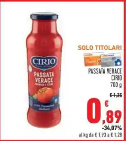 Conad Passata Verace Cirio offerta