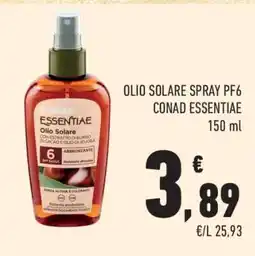 Conad OLIO SOLARE SPRAY PF6 CONAD ESSENTIAE offerta