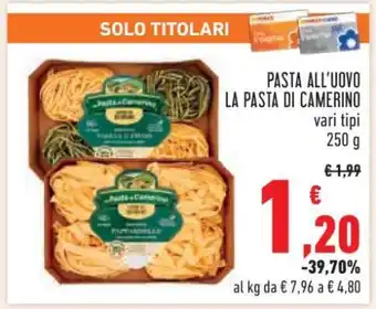 Conad Pasta all'uovo La Pasta di Camerino offerta