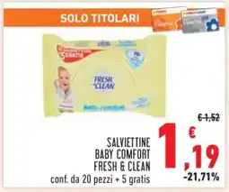 Conad SALVIETTINE BABY COMFORT FRESH & CLEAN offerta