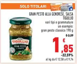 Conad Gran Pesto alla Genovese, Salsa Tigullio offerta