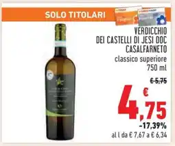 Conad Verdicchio dei Castelli di Jesi DOC CasalFarneto offerta