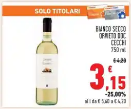 Conad BIANCO SECCO ORVIETO DOC CECCHI 750 ml offerta