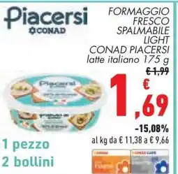 Conad Formaggio Fresco Spalmabile Light Conad Piacersi offerta