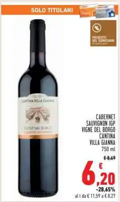 Conad CABERNET SAUVIGNON IGP VIGNE DEL BORGO offerta