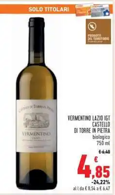 Conad Vermentino Lazio IGT Castello di Torre in Pietra offerta