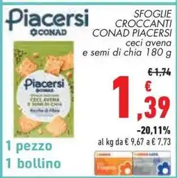 Conad Sfoglie Croccanti Conad Piacersi offerta